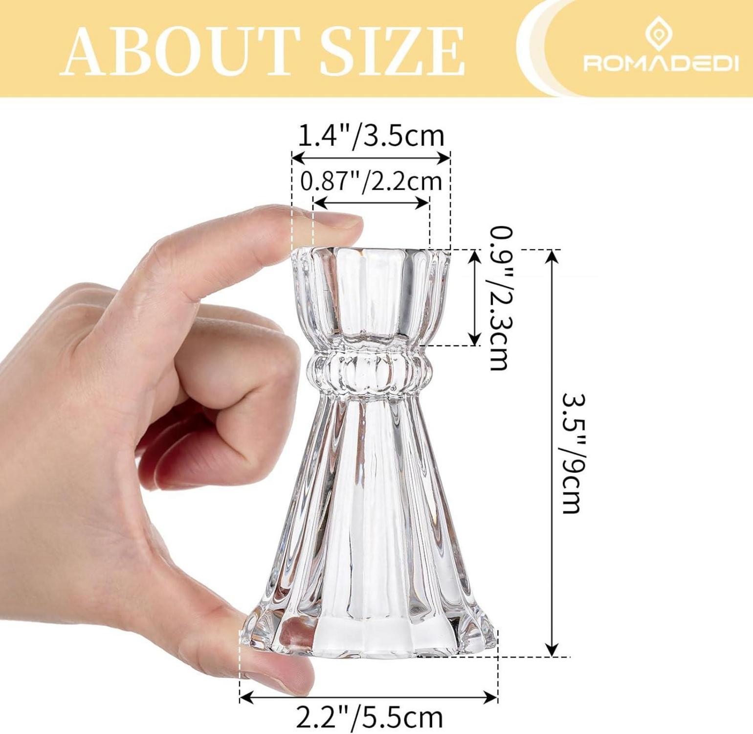 Glas Kerzenhalter Stabkerzen Hochzeit Weihnachten Tischdeko 6er Set