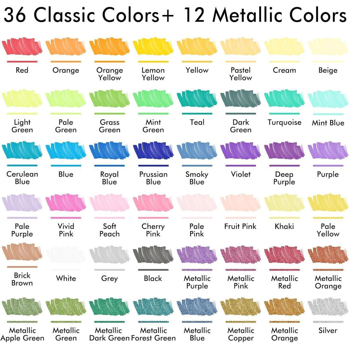 Acrylstifte Set 48 Farben, wasserfest, doppelseitig