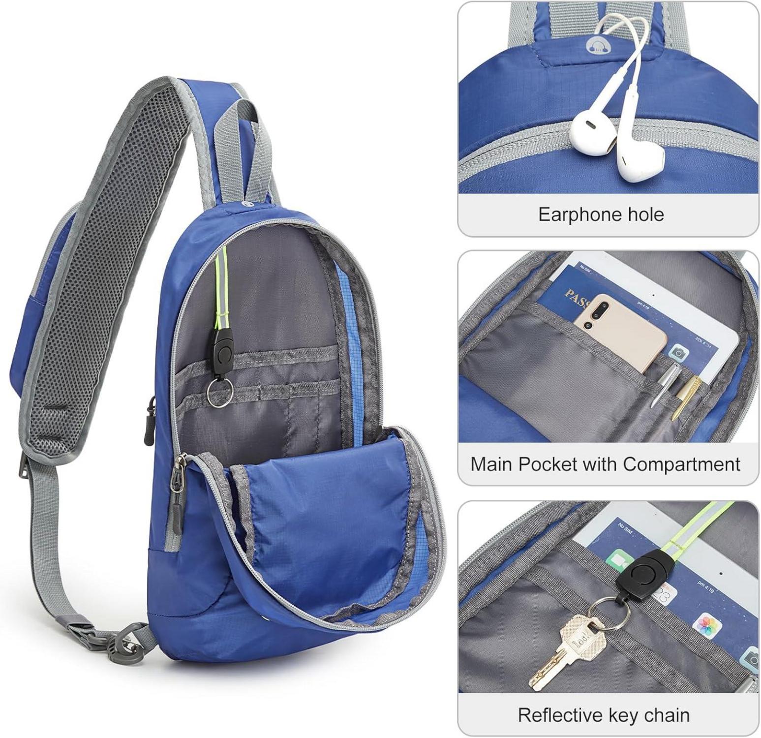 Leichte RFID-blockierende Crossbody-Schultertasche Blau