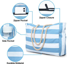 Große Strandtasche mit Reißverschluss und XL