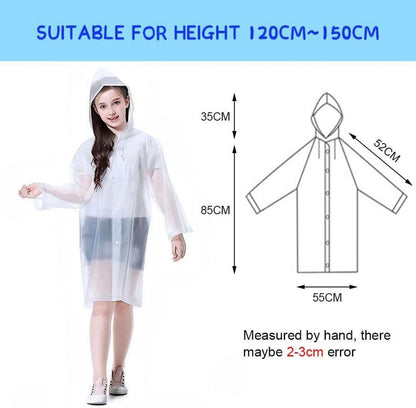 Kinder Regenponcho transparent atmungsaktiv wasserdicht Eva
