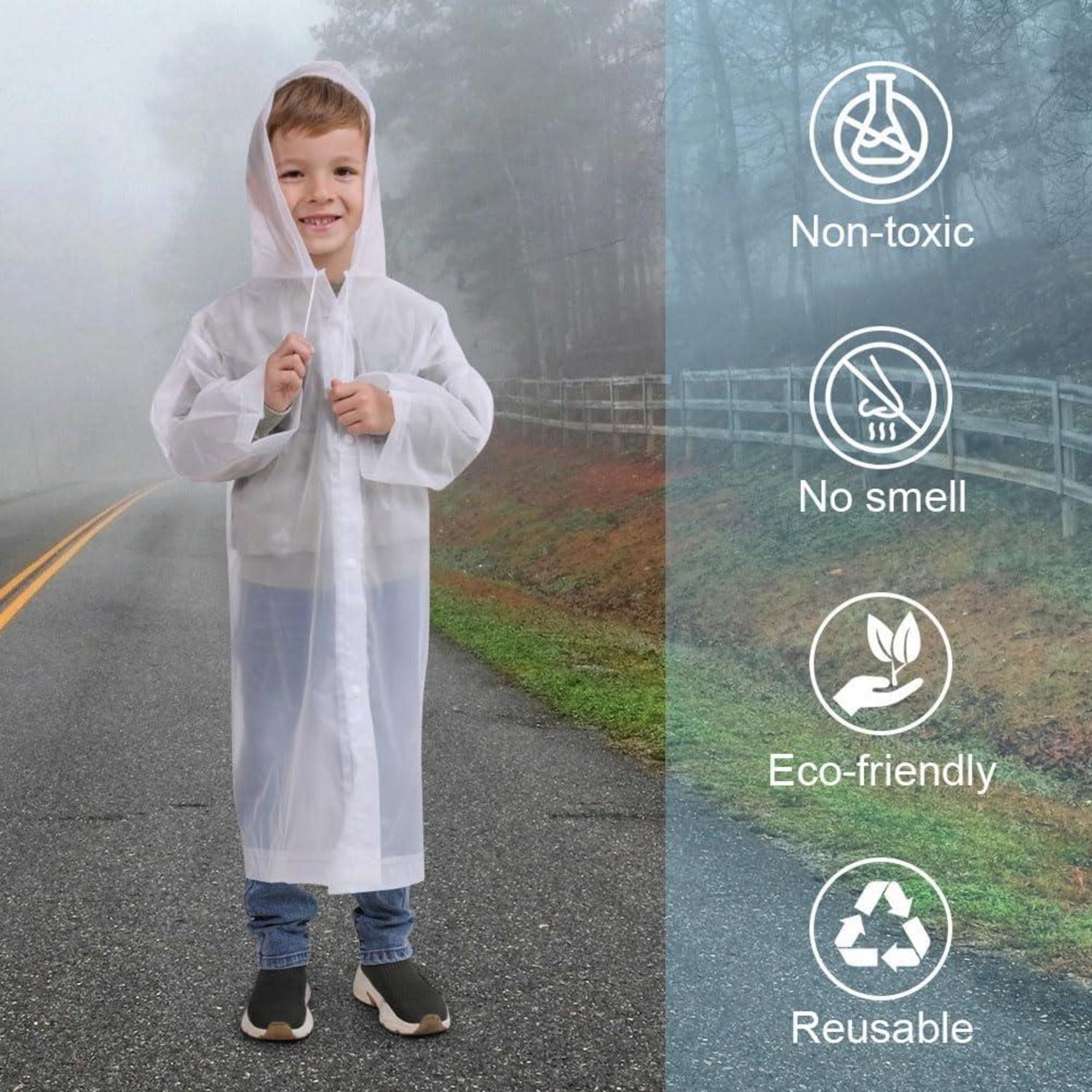 Kinder Regenmantel Transparent Atmungsaktiv Wasserdicht 110*55 cm