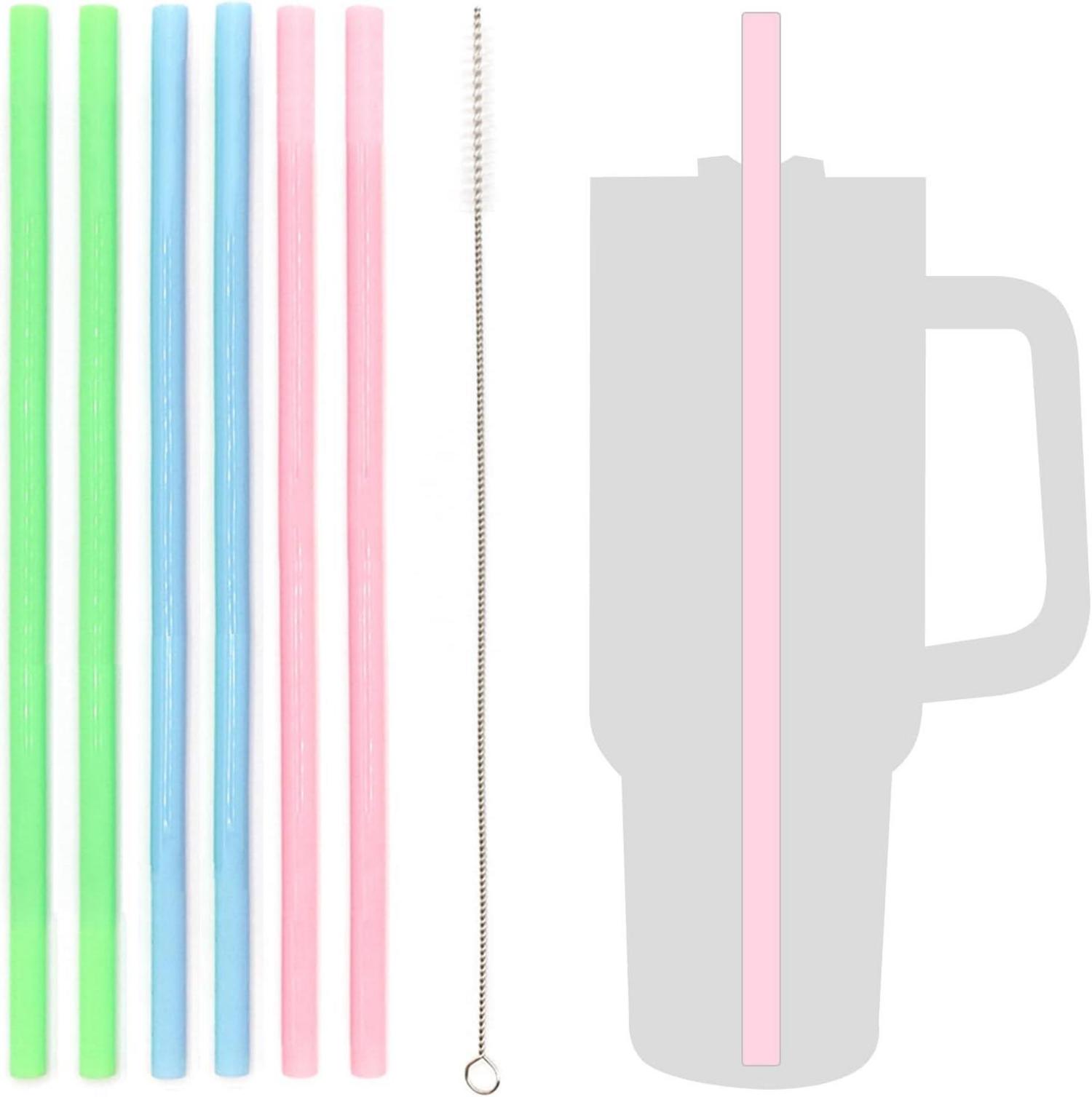 6er Set Silikon Strohhalme für Stanley Tumbler 20/30/40 oz mit