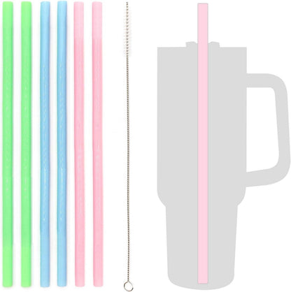 6er Set Silikon Strohhalme für Stanley Tumbler 20/30/40 oz mit