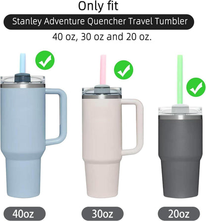 6Pcs Silikon Strohhalme für Stanley Adventure Travel Tumbler 20/30/40 oz - Reinigungsbürste