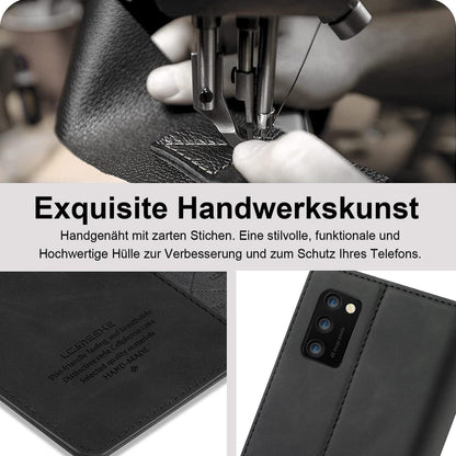 Samsung Galaxy A41 Hülle Leder Flip Wallet mit Schutzfolie