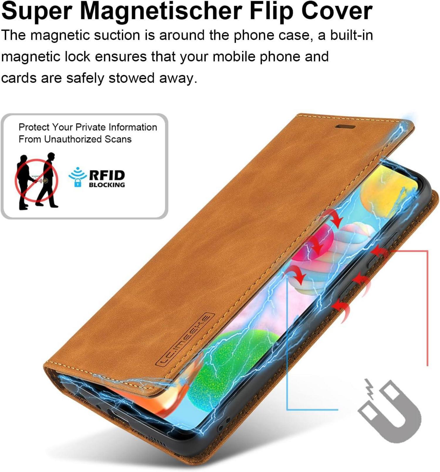 Handyhülle Samsung Galaxy A41 Leder Flip Wallet Schutzhülle Tasche