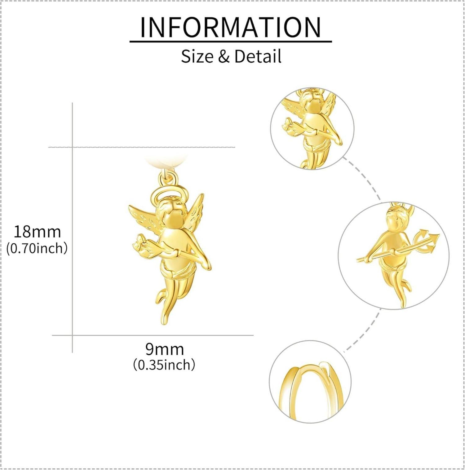 Engel Teufel Ohrringe Sterling Silber Nicht übereinstimmend Creolen Schmuck
