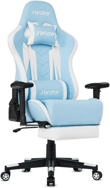 Ergonomischer Gaming Stuhl mit Fußstütze und Hoher Rückenlehne