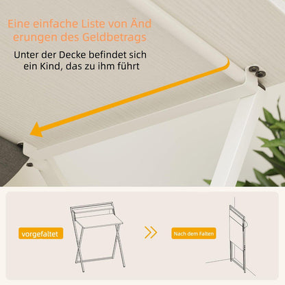 Kleiner klappbarer Schreibtisch mit Regal, stabile Struktur, 60