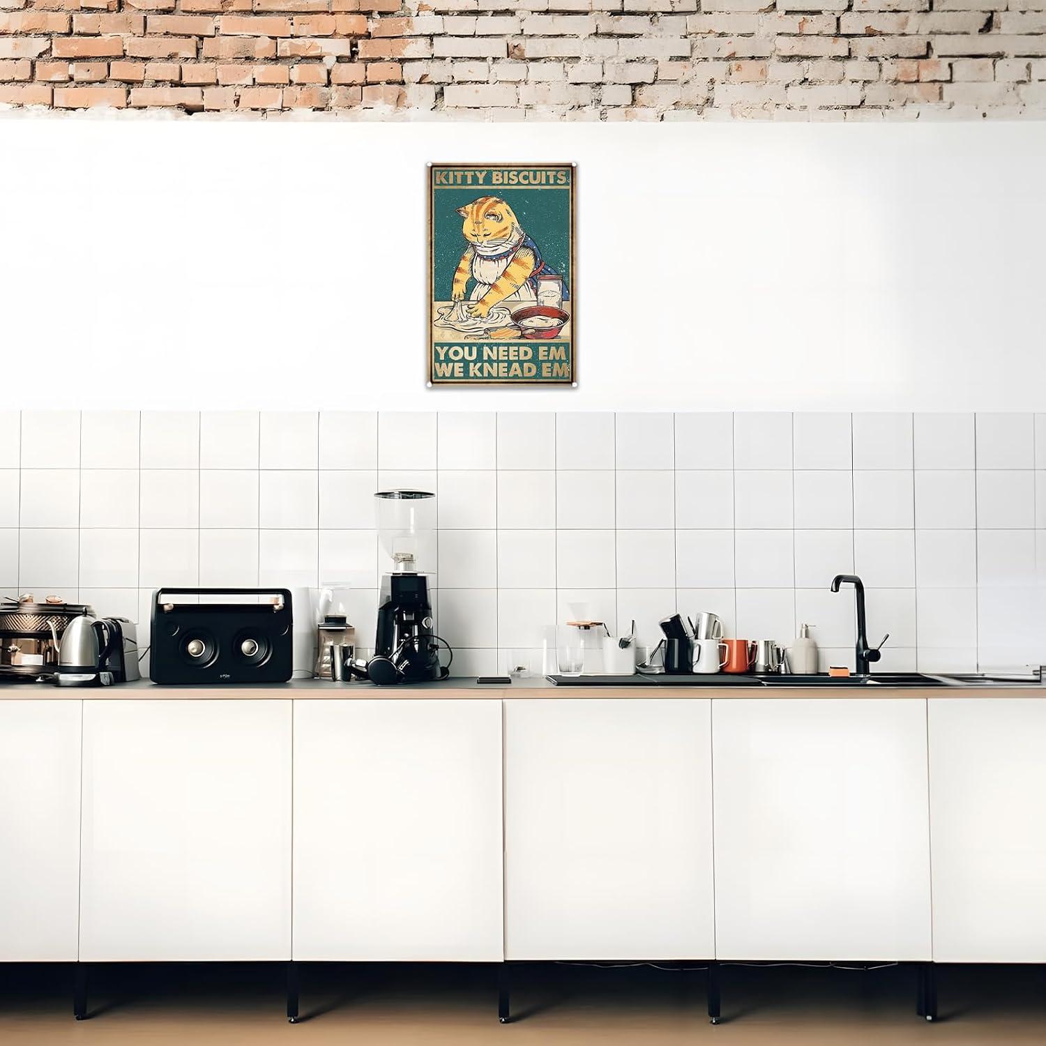 Retro-Schild Katzenliebhaber Kitty Biscuits Witzige Vintage-Deko 30x20cm