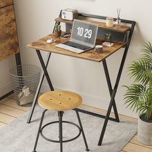 Kleiner klappbarer Schreibtisch mit Regal, braun, 60 cm