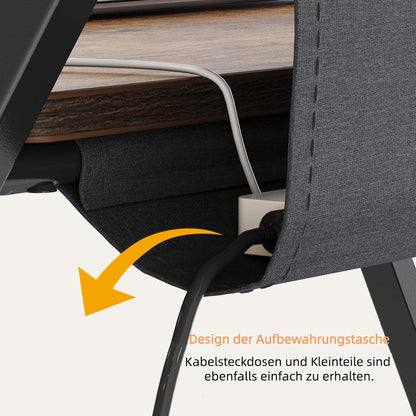 Kleiner klappbarer Schreibtisch mit Regal und Aufbewahrungstasche, Braun