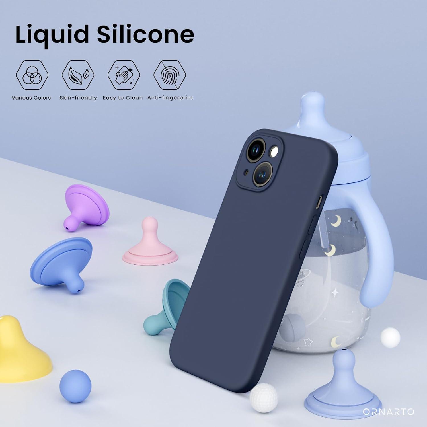 iPhone 15 Hülle mit Kameraschutz, Schutzfolien & flüssigem Silikon