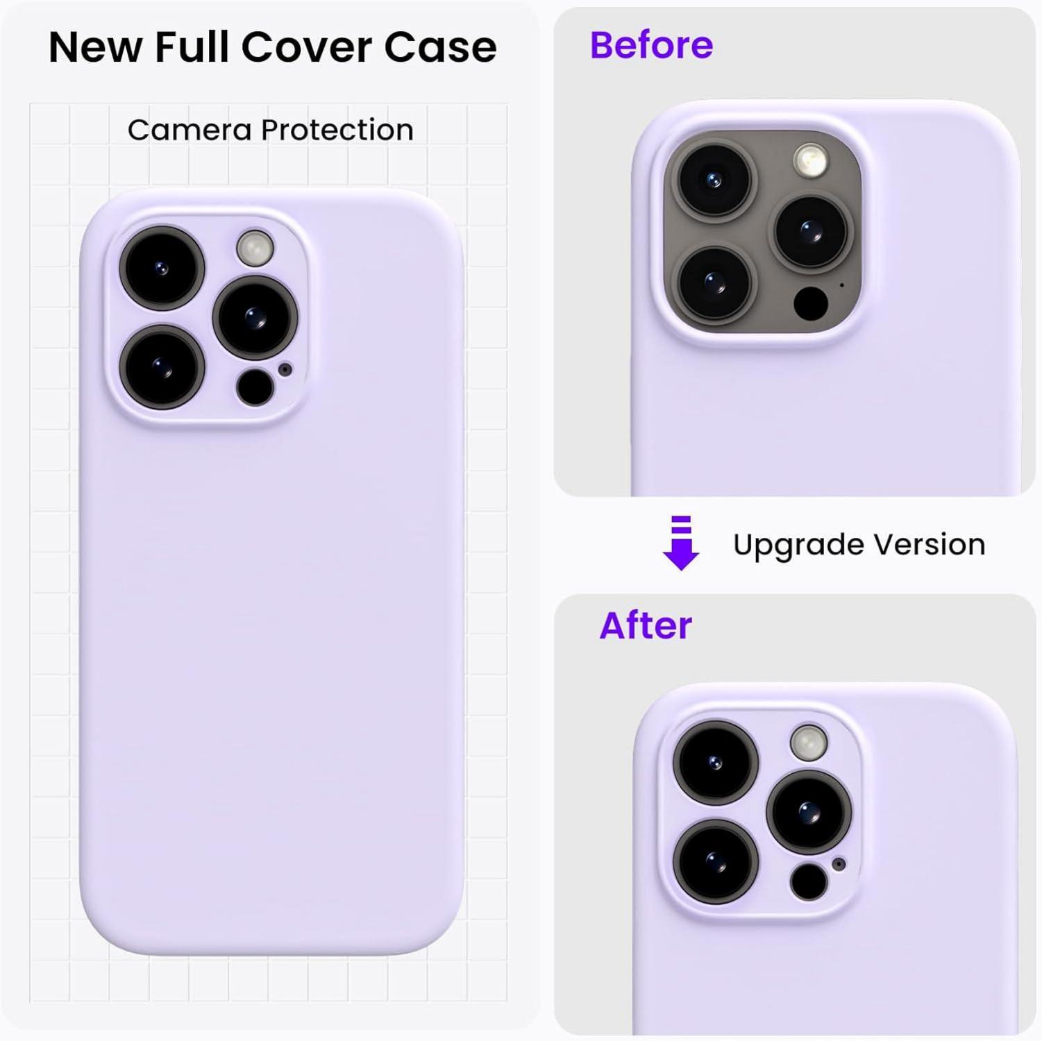 iPhone 15 Pro Max Hülle flüssiges Silikon 6.7 Zoll Kamera Schutz Flieder