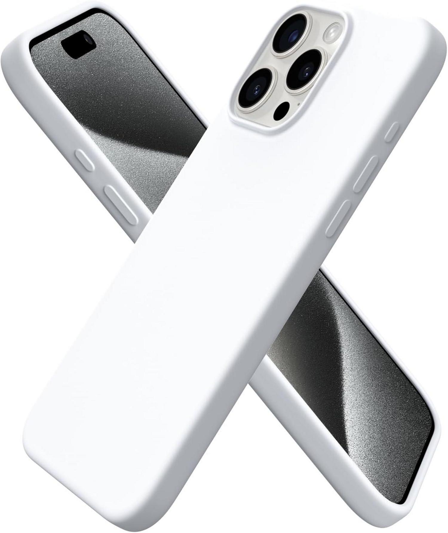 iPhone 15 Pro Max Silikon Hülle 6,7 Zoll weiß - Kratzfeste Schutzhülle