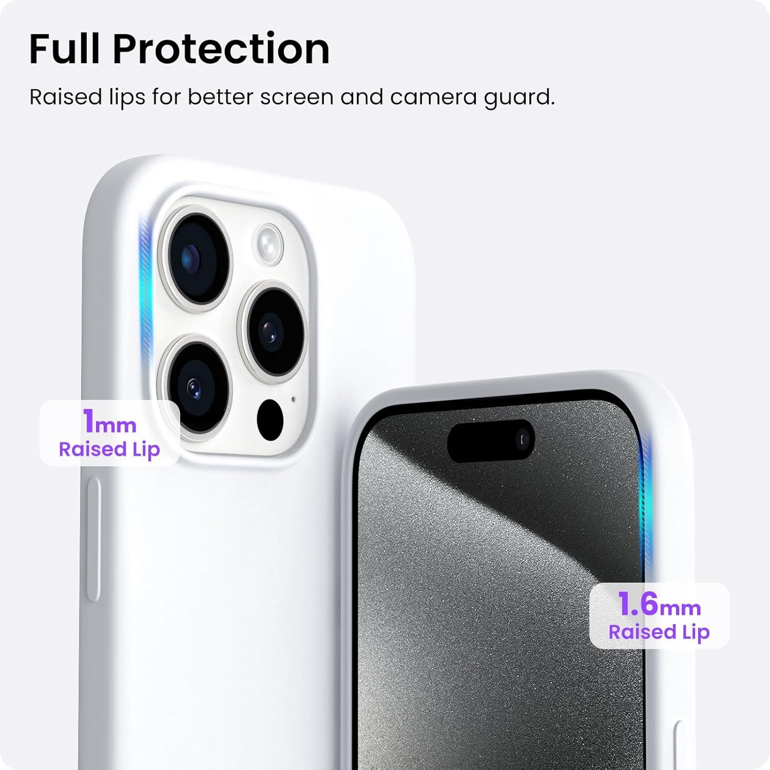 ORNARTO iPhone 15 Pro Max Hülle Silikon 6,7 Zoll Weiß 2023