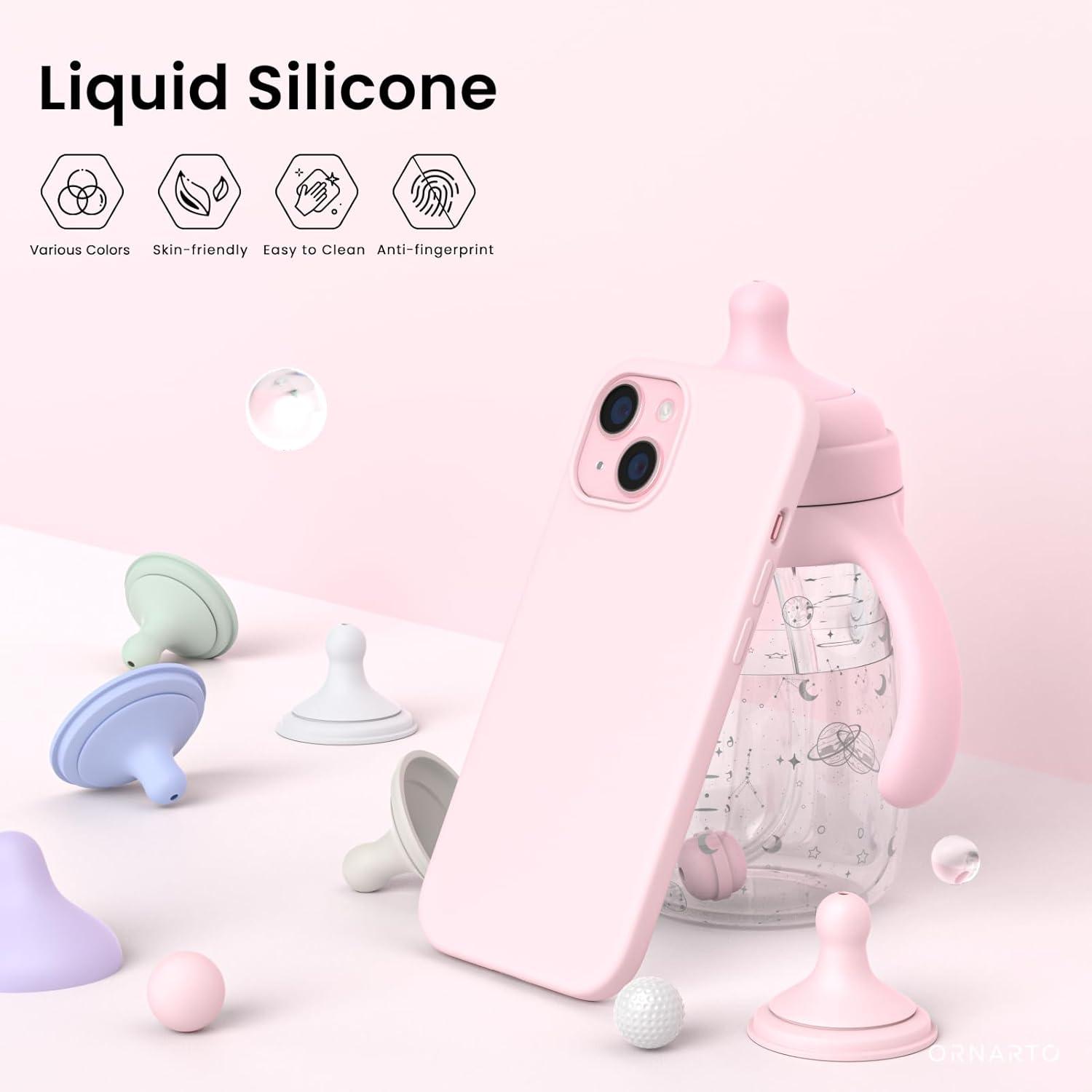 Schutzhülle für iPhone 15 Plus aus flüssigem Silikon in Rosa