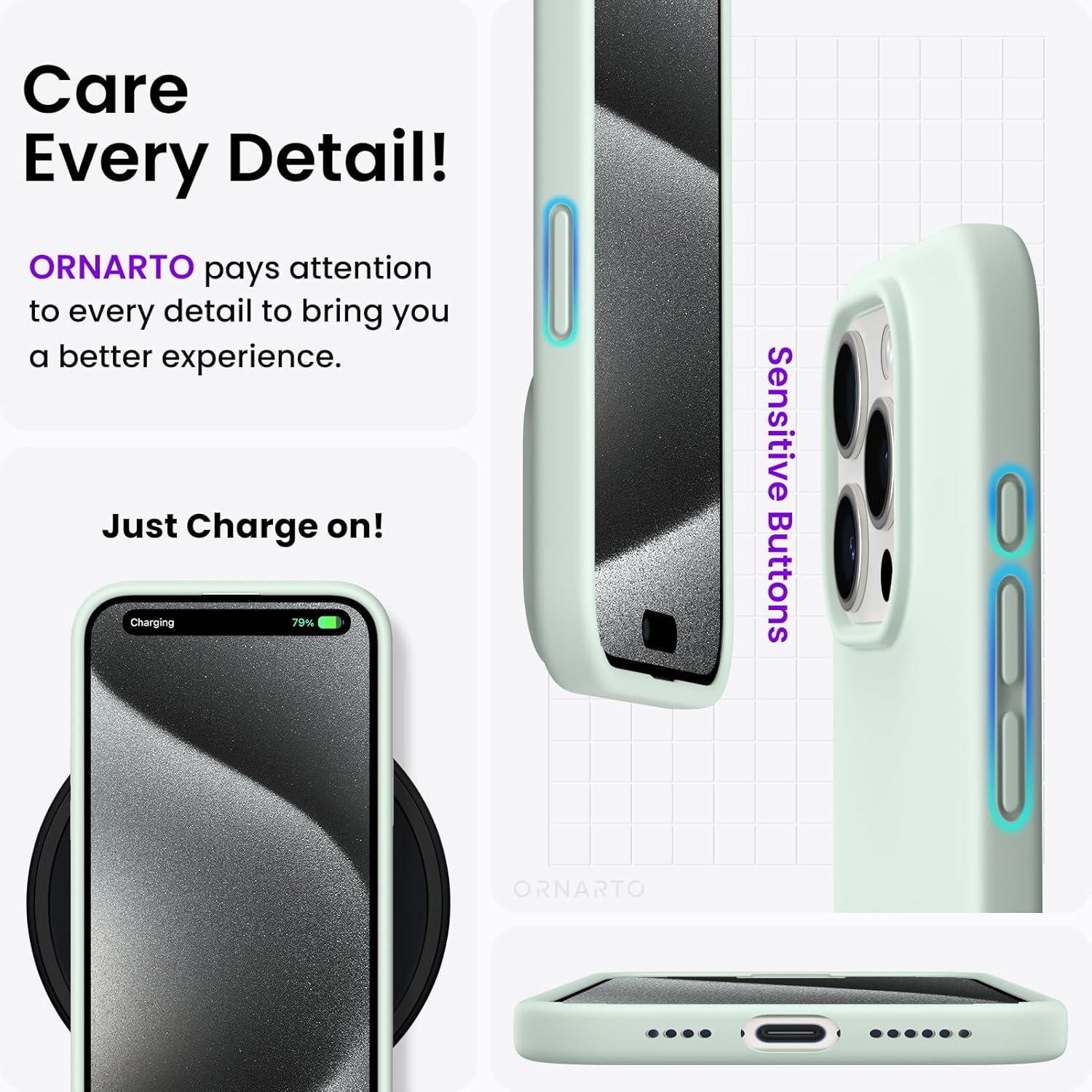 Kratzfeste Silikonhülle für iPhone 15 Pro Max 6,7 Zoll Hellgrün