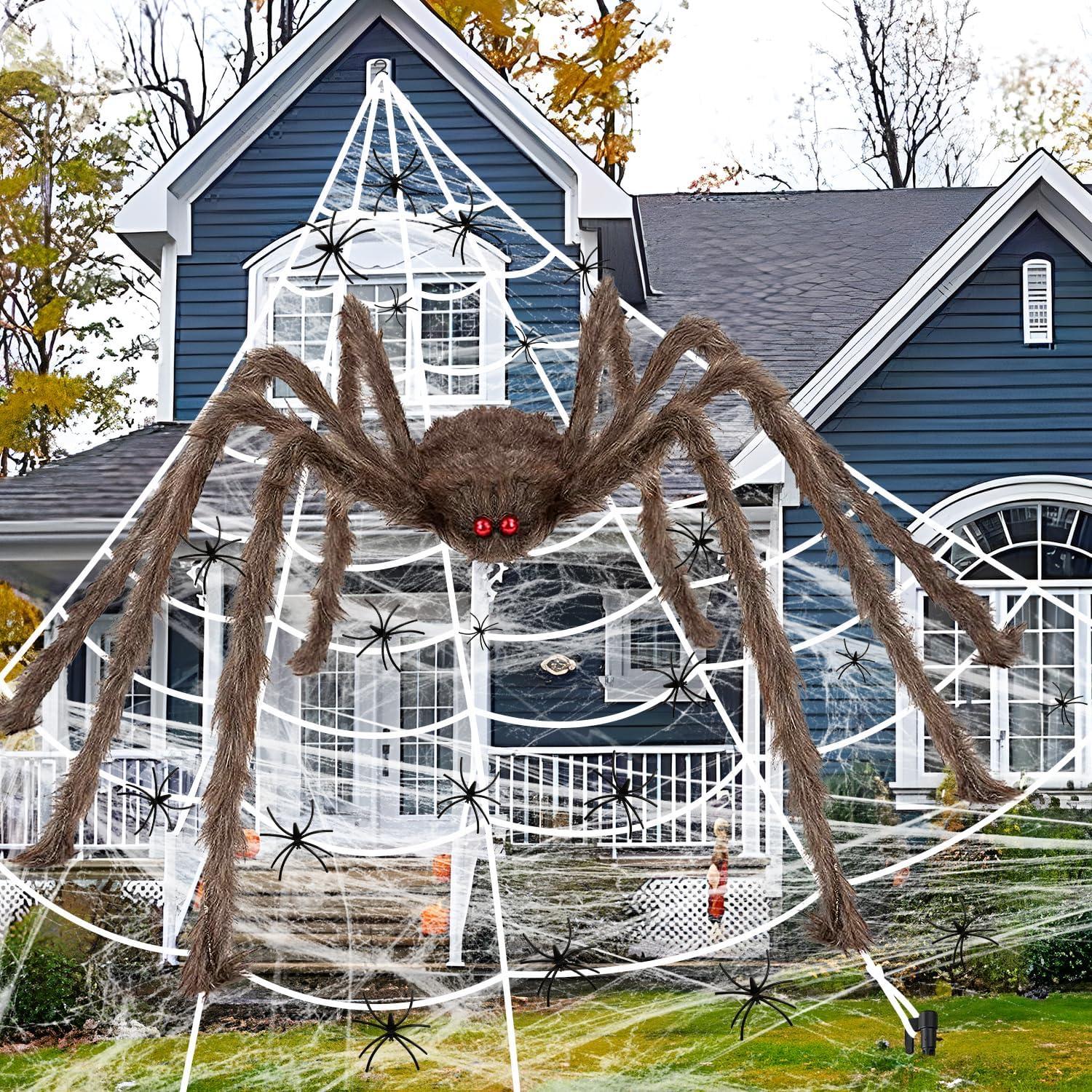 Halloween Deko XXL Spinnennetz Spinne Spinnweben Mini Gruselig