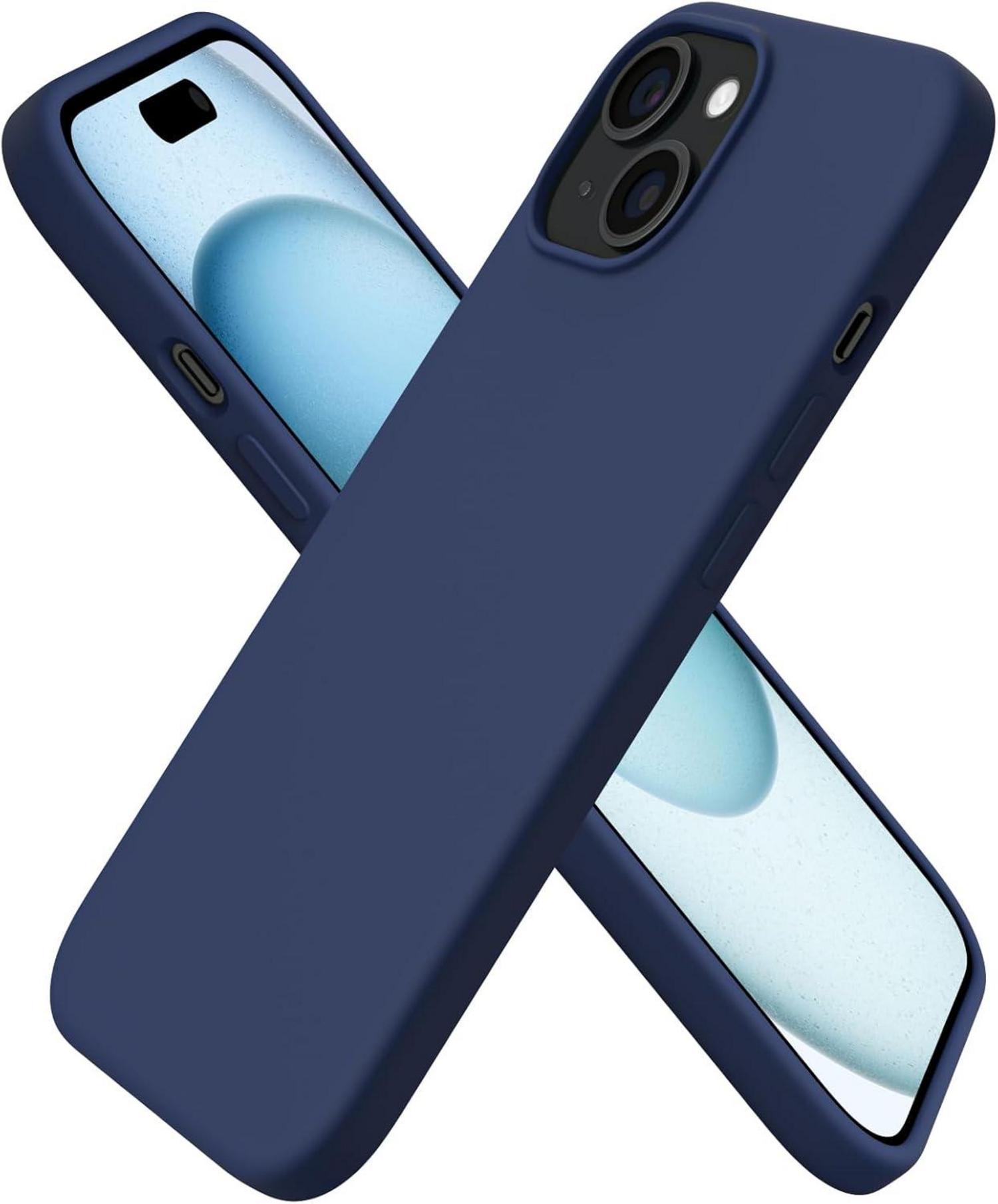 iPhone 15 Silikon Hülle 6,1 Zoll flüssiges Silikon Mitternachtsblau