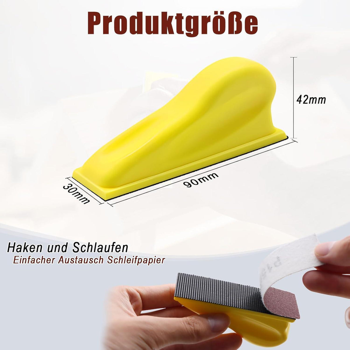 Schleifklotz Set mit 130 Schleifblättern, 13 Körnungen