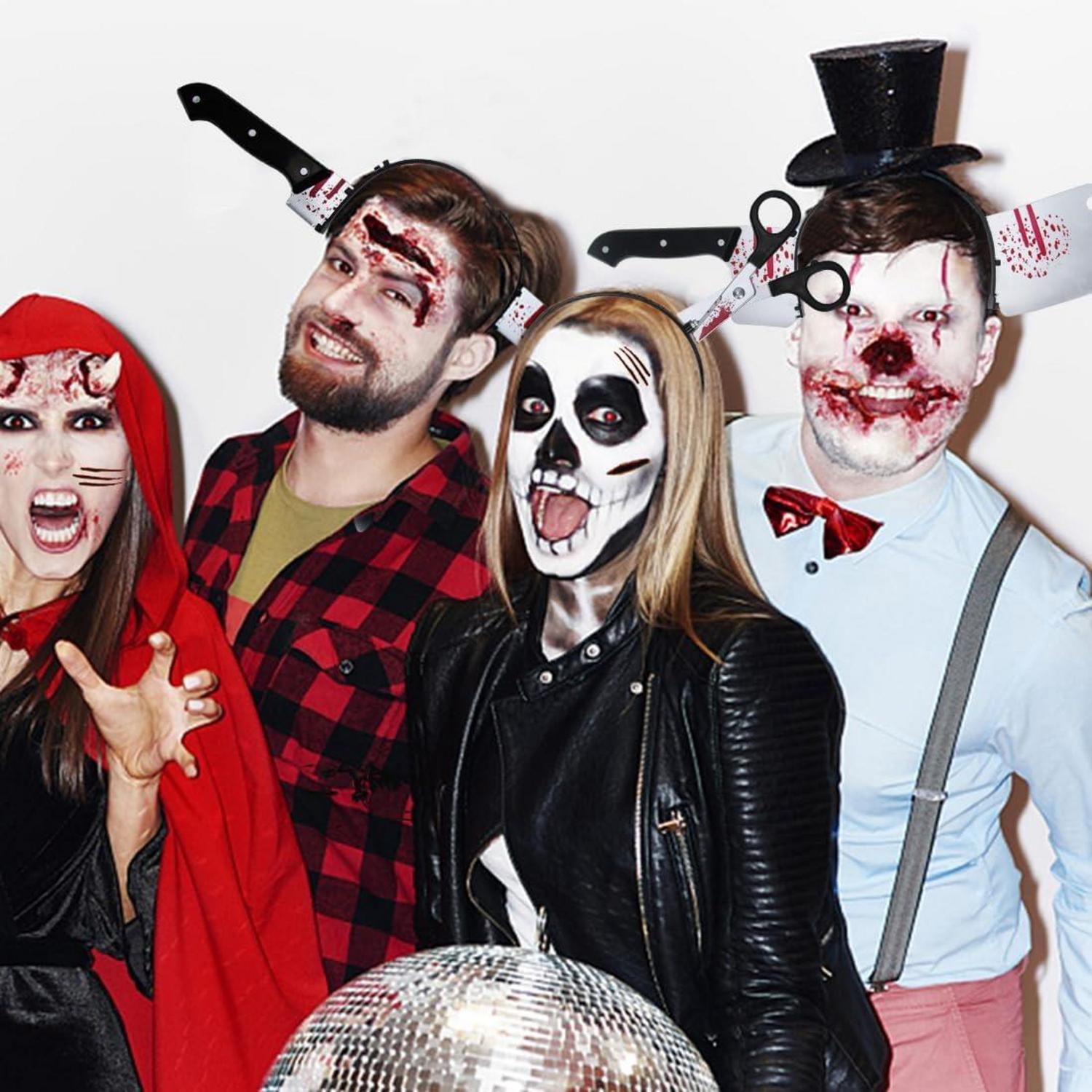 Halloween Haarreifen Set Horror Tattoo Aufkleber Party Cosplay