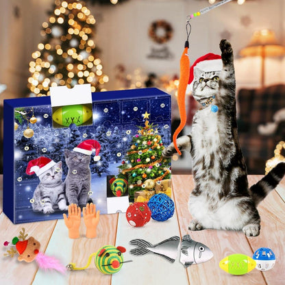 iZoeL Adventskalender Katzen Katzenspielzeug Weihnachten 24 Spielzeugmäuse