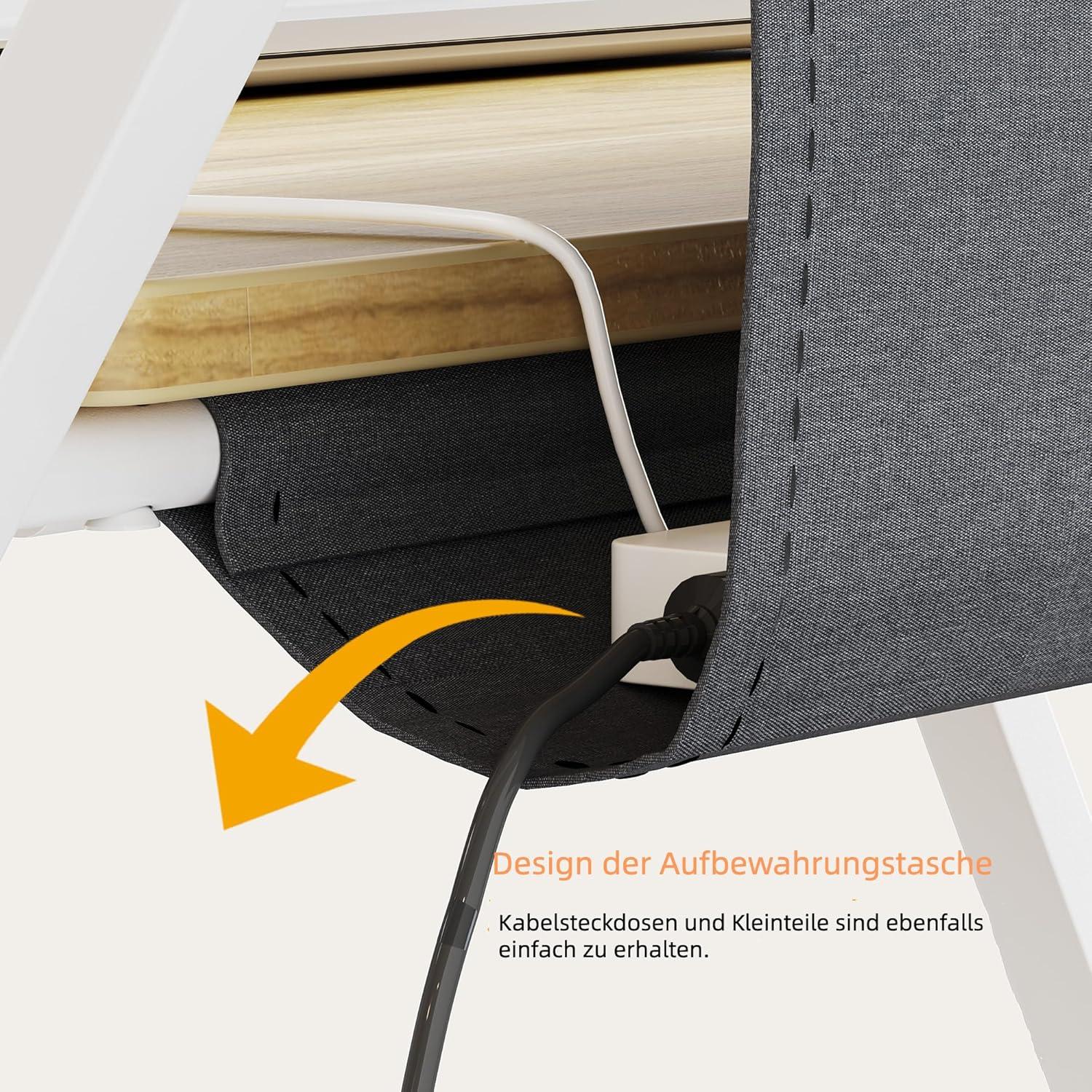 Kleiner klappbarer Schreibtisch mit Regal, 60 cm Computertisch, kein Zusammenbau erforderlich