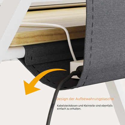 Kleiner klappbarer Schreibtisch mit Regal, 60 cm Computertisch, kein Zusammenbau erforderlich