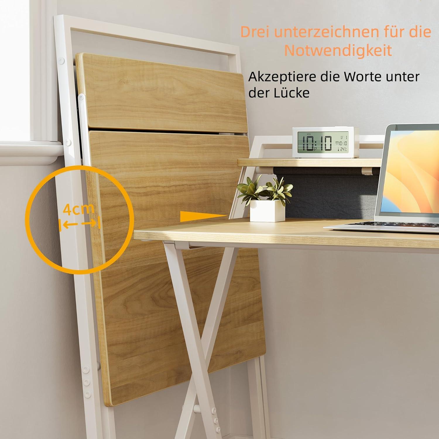 Kleiner klappbarer Schreibtisch 60cm Computertisch Regal Bürotisch