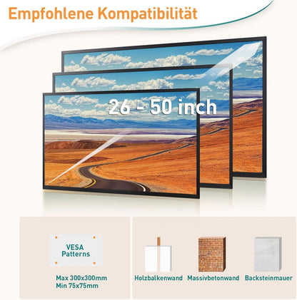 Schwenkbare TV Wandhalterung für 26-50 Zoll Fernseher VESA 300x300mm bis 25KG