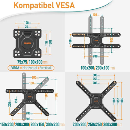 TV Wandhalterung Schwenkbar Neigbar für 26-50 Zoll Fernseher bis zu