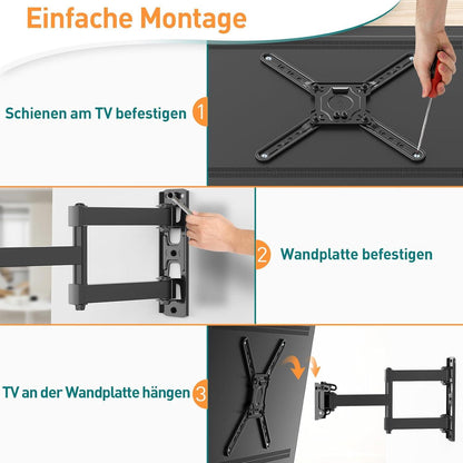 Schwenkbare TV Wandhalterung für 26-50 Zoll Fernseher VESA 300x300mm bis 25KG