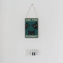 Witziges Schwarze Katze Badezimmer Schild Are You Pooping 30x20cm
