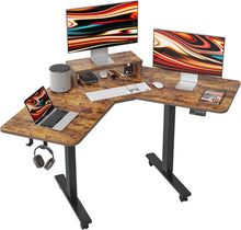Elektrischer Stehschreibtisch 120cm Schwarz/Dunkel Braun Stahlgestell