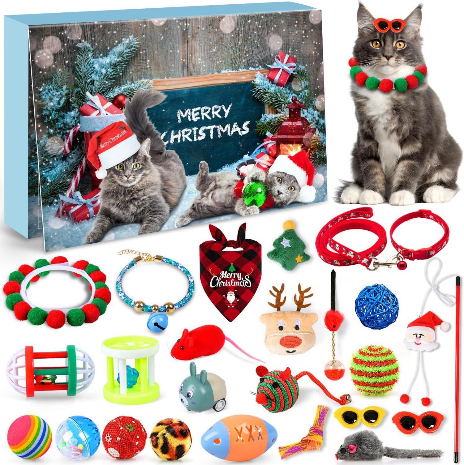 Adventskalender Katze 24 Katzenspielzeuge Weihnachtskalender 2024