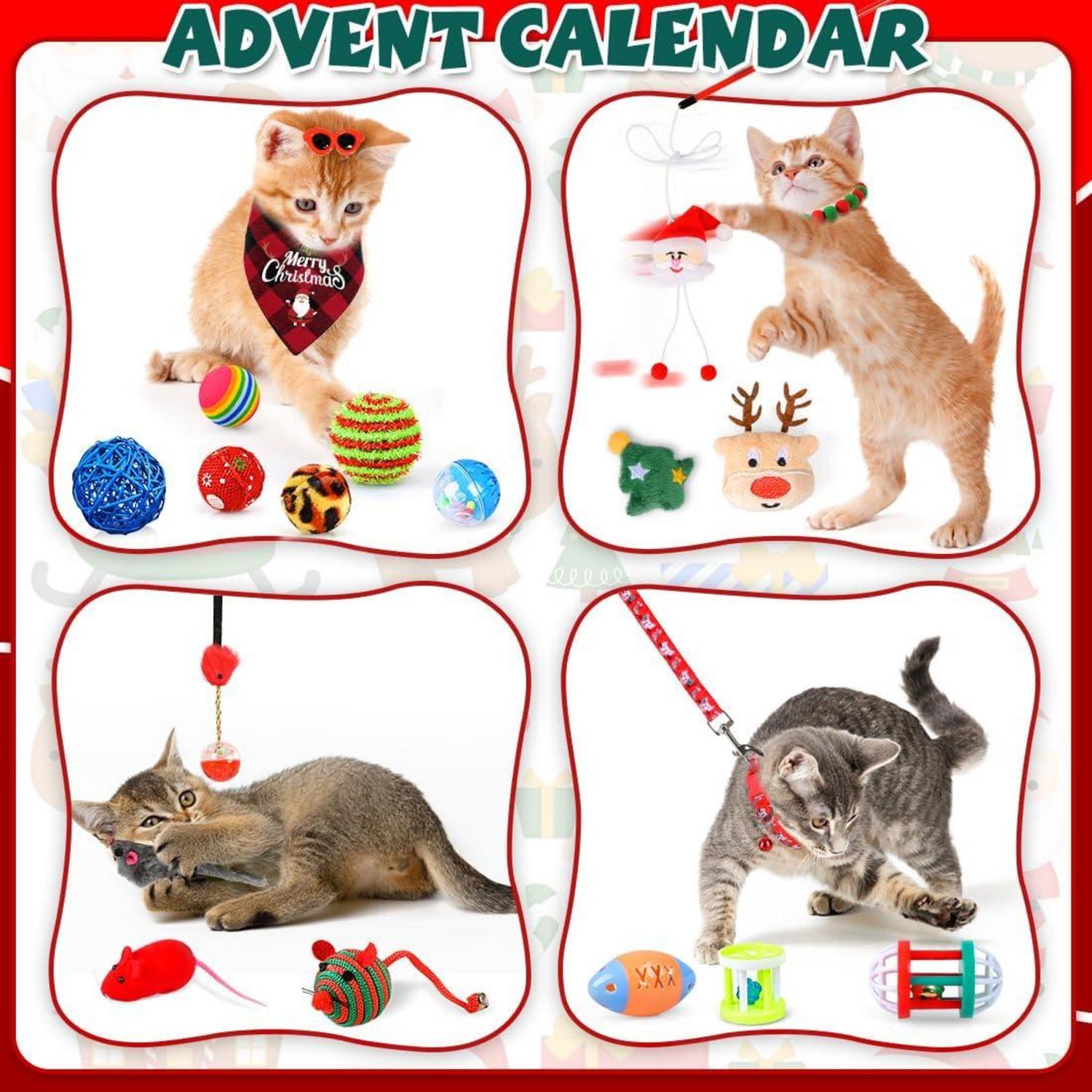 Adventskalender Katze 24 Katzenspielzeuge Weihnachtskalender 2024