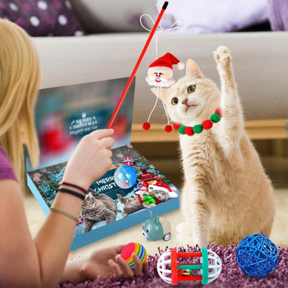 Adventskalender Katze 24 Katzenspielzeug Weihnachtsgeschenk Wiederverwendbar