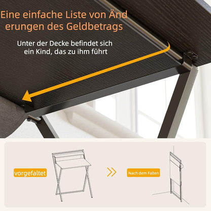 Kleiner klappbarer Schreibtisch 60 cm mit Regal Aufbewahrungstasche