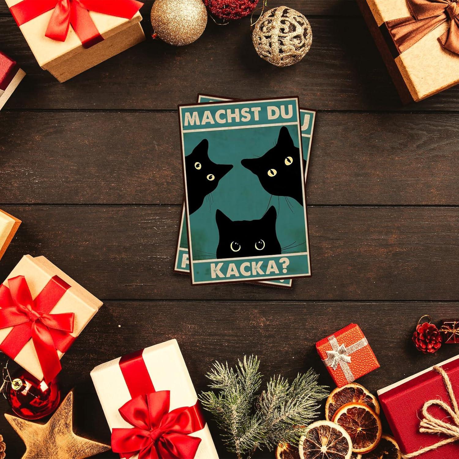 Witziges Schwarze Katze Schild Badezimmer Dekoration 30x20cm