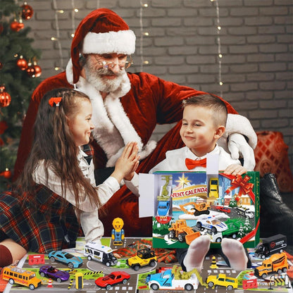 Adventskalender Autos Junge 2024 Kinder Legierung Spielzeug 24 Fahrzeuge