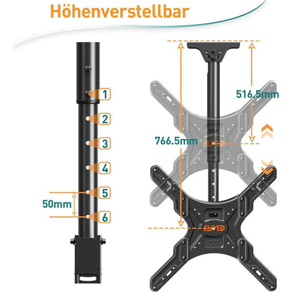 TV Deckenhalterung 24-65 Zoll bis 45KG VESA 400x400mm