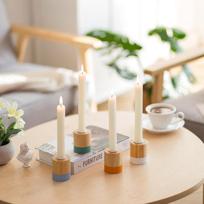 Kerzenständer Holz Boho Rustikale Deko 4er Set Landhausstil Advent
