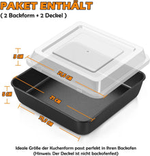 TEAMFAR Auflaufform 2er Set Edelstahl Eckig mit