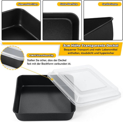TEAMFAR 2er Set Edelstahl Auflaufform mit Antihaftbeschichtung