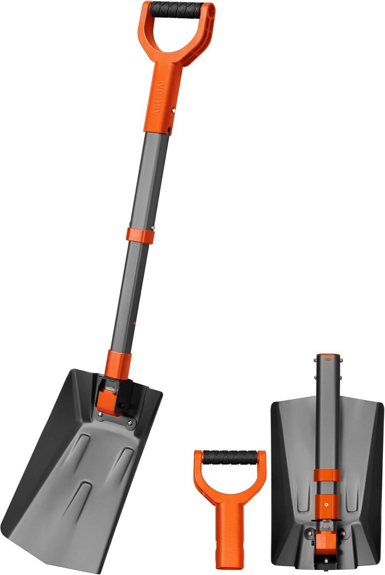 AstroAI Schneeschaufel ausziehbar Aluminium Griff Eisenscharnier