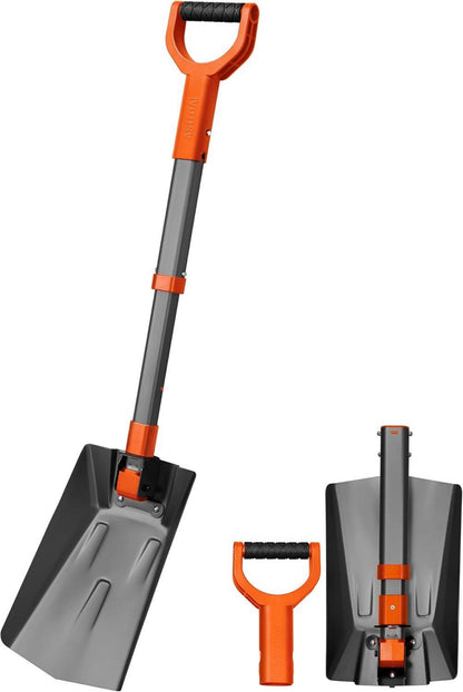 AstroAI Schneeschaufel ausziehbar Aluminium Griff Eisenscharnier