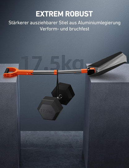 AstroAI Schneeschaufel ausziehbar Aluminium Griff Eisenscharnier