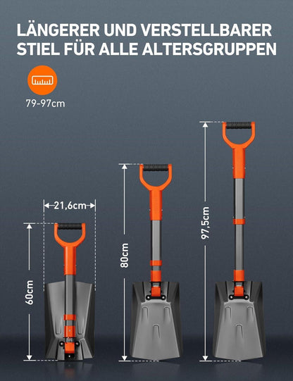 AstroAI Schneeschaufel ausziehbare Schaufel Aluminium Winter Auto Schneemobil